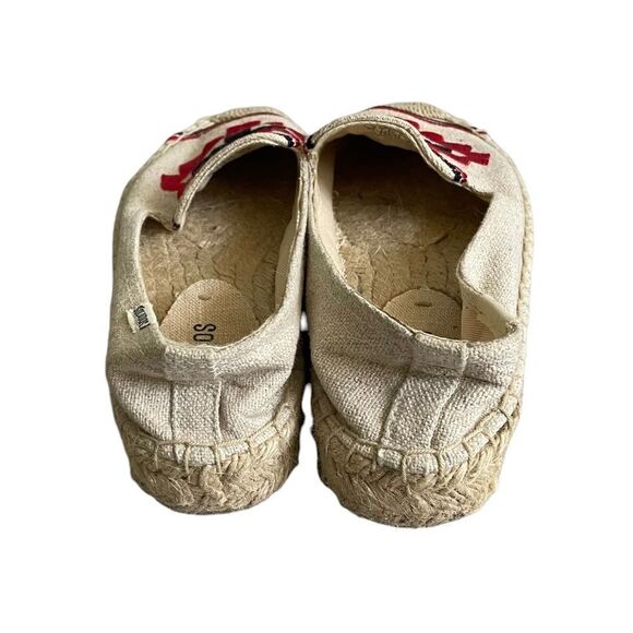 SOLUDOS Cream Slip-On Embroidered Espadrilles Smoking Slippers Sandals Loafers 8 - Picture 8 of 12